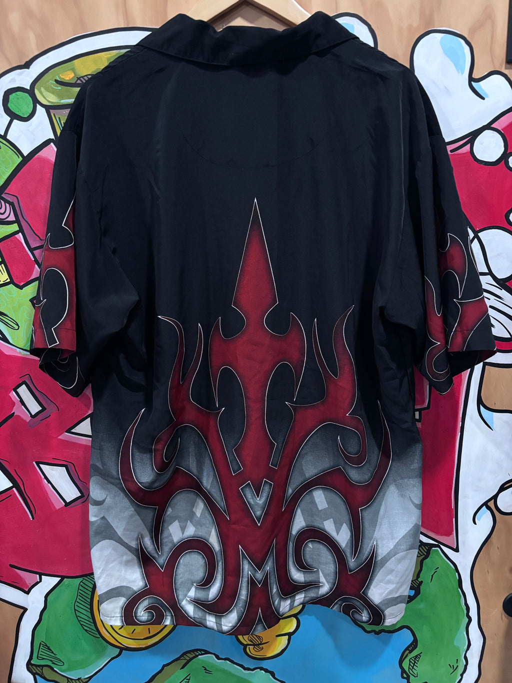 Y2K Dragon Clothing Tribal Flame Button Up