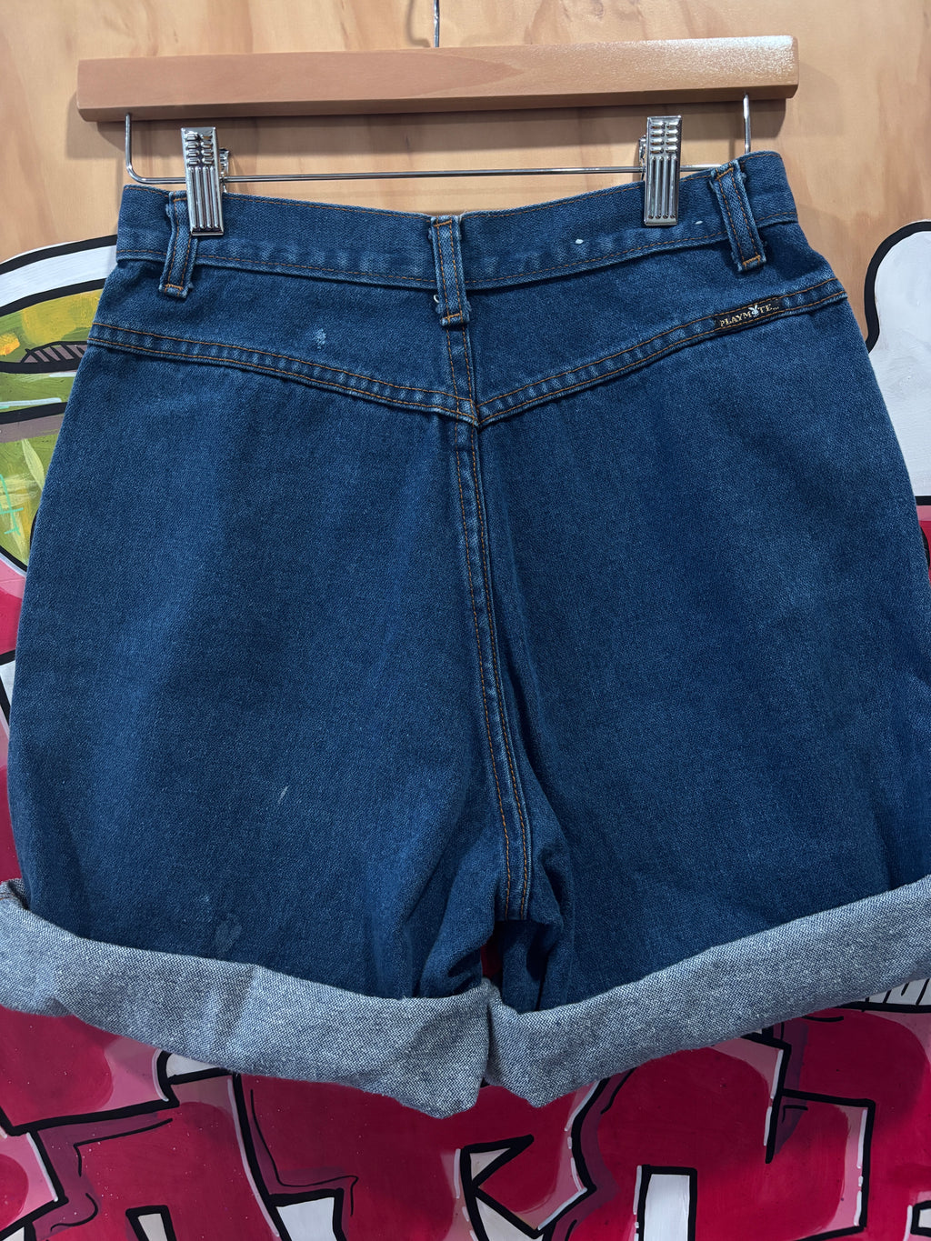 Vintage Playboy Playmate
High Waisted Pleated Denim
Shorts
