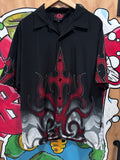 Y2K Dragon Clothing Tribal Flame Button Up