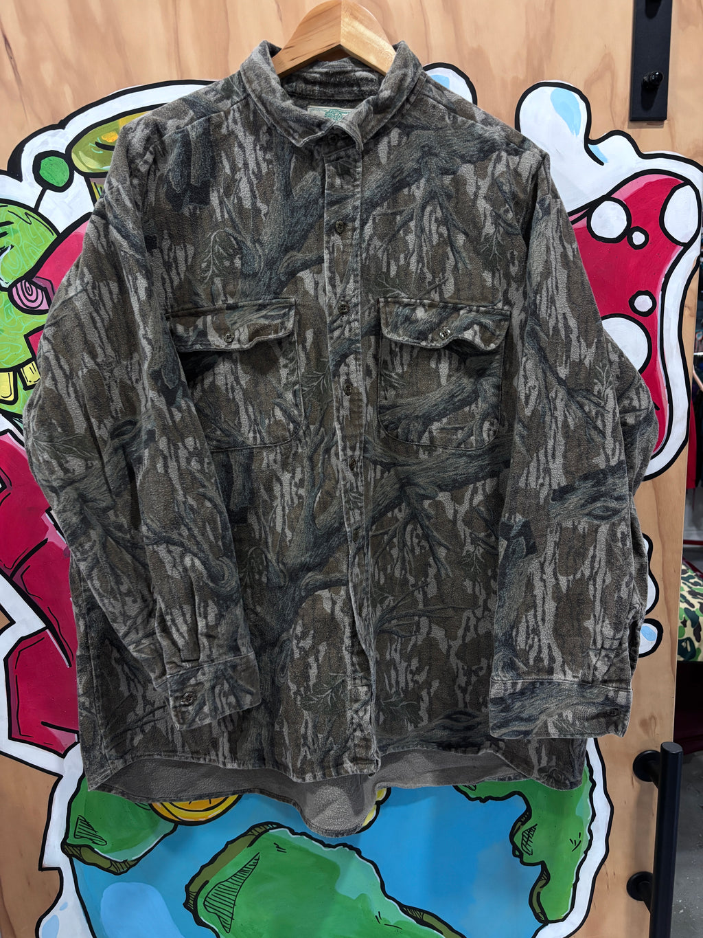 Vintage 80s Mossy Oak Camo Button Up