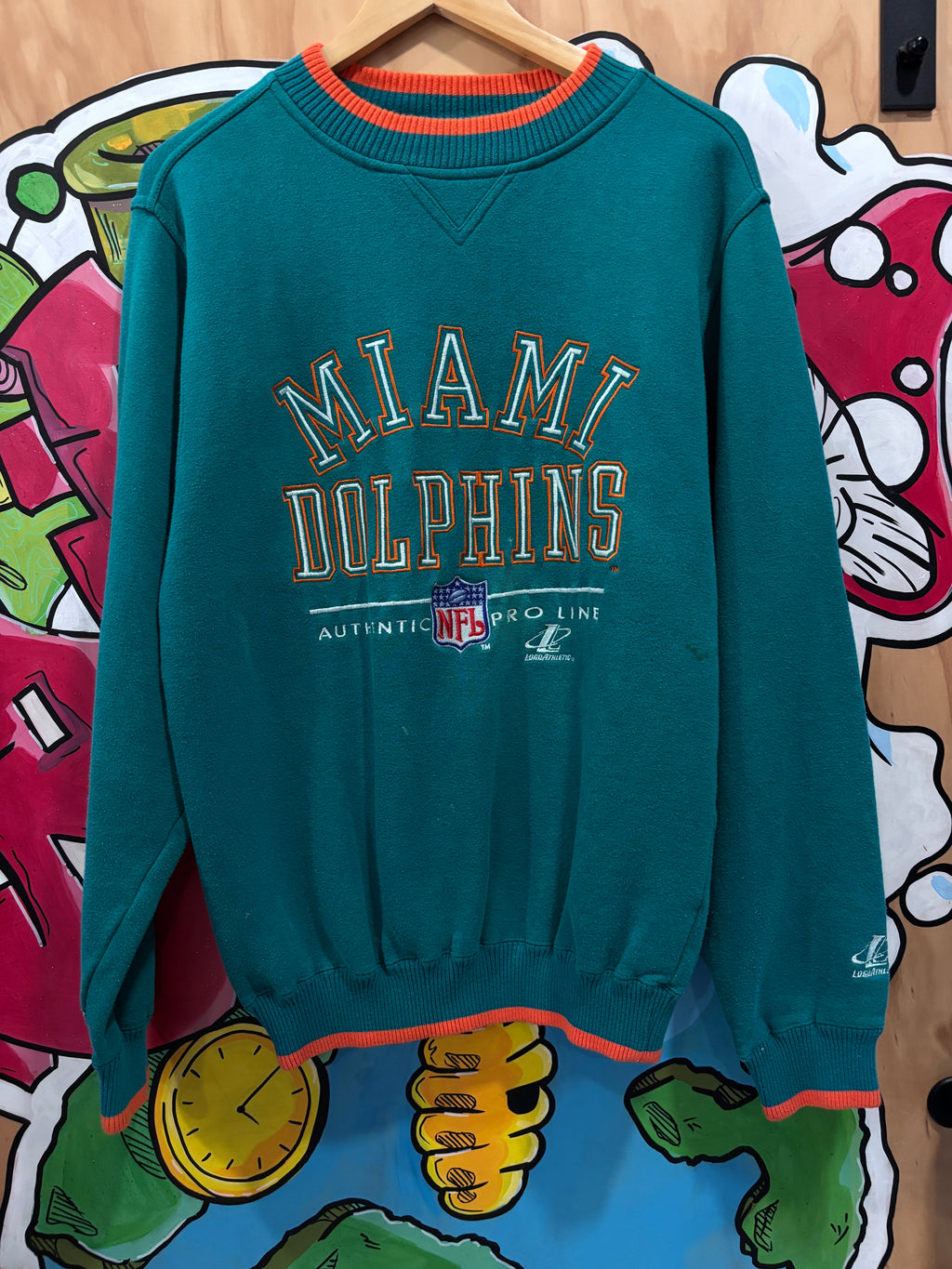 90s Logo Athletic Miami
Dolphins Embroidered
Crewneck