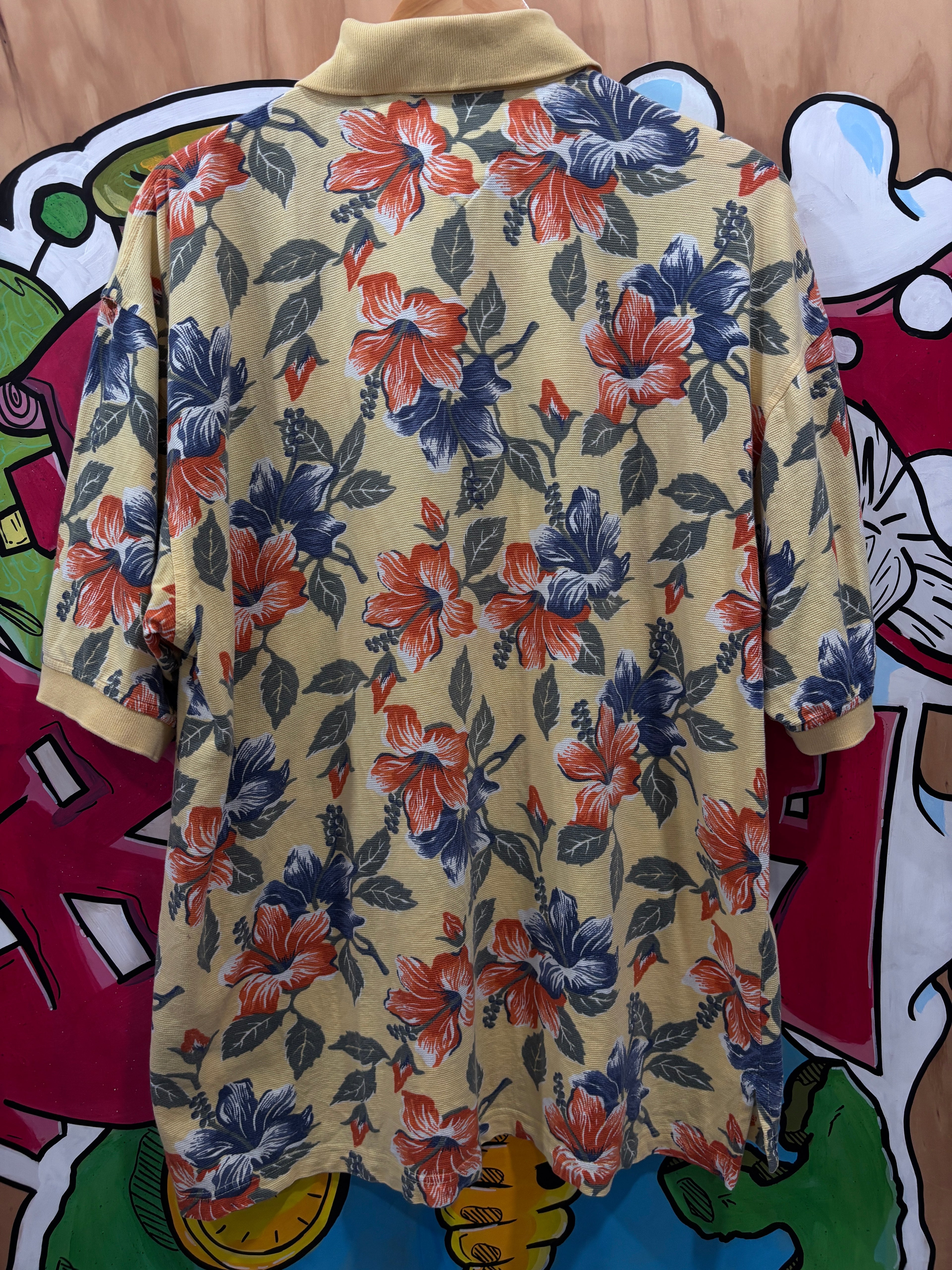 Vintage 90s Tommy Hilfiger Floral Golf Tropical Polo