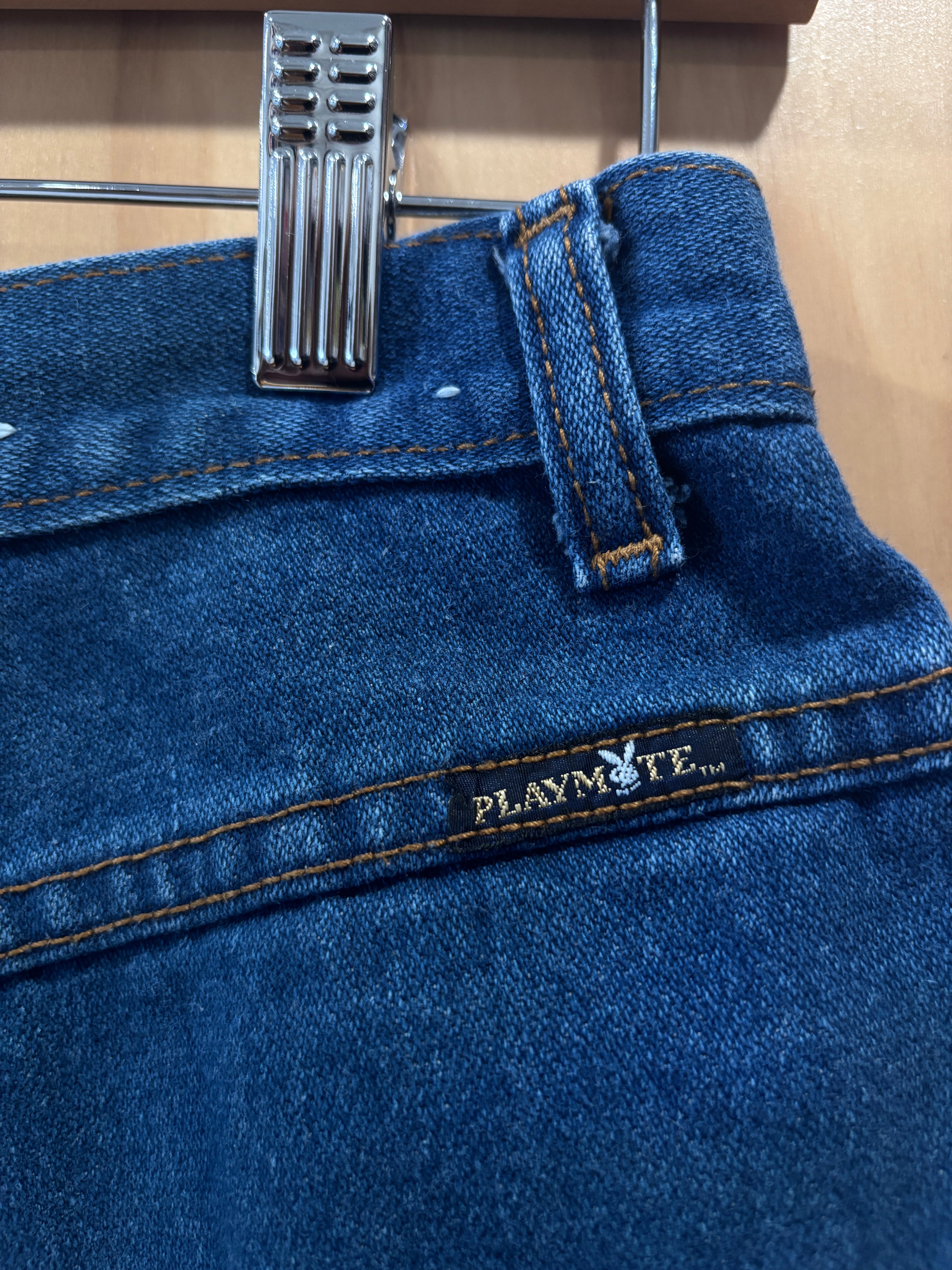 Vintage Playboy Playmate
High Waisted Pleated Denim
Shorts